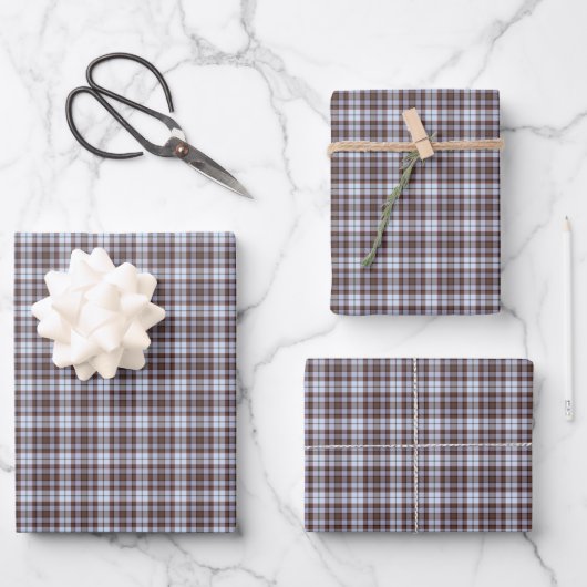 Lavender Blue Plaid Tartan Retro Color Geschenkpapier Set (Vorderseite)