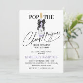 Lavender Blue Pop Das Champagner-Brautparty Einladung (Stehend Vorderseite)