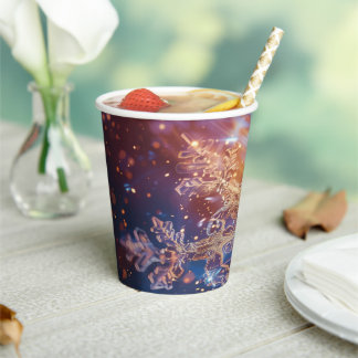 Lavender Blue Snowflakes Weihnachten Pappbecher