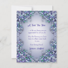 Lavender Blue Spring Lilac Florals Thank You Card Dankeskarte