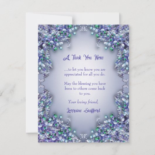 Lavender Blue Spring Lilac Florals Thank You Card Dankeskarte (Vorderseite)