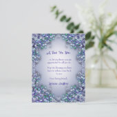 Lavender Blue Spring Lilac Florals Thank You Card Dankeskarte (Stehend Vorderseite)