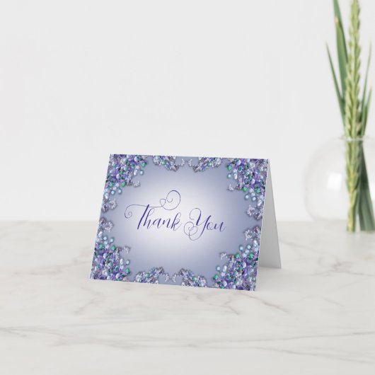 Lavender Blue Spring Lilac Florals Thank You Card Dankeskarte (Vorderseite)