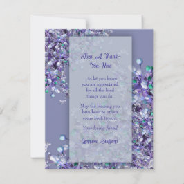 Lavender Blue Spring Lilac Florals Thank You Card Dankeskarte