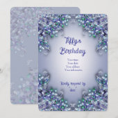 Lavender Blue Spring Lilac Invitation Card Dankeskarte (Vorne/Hinten)