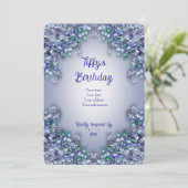 Lavender Blue Spring Lilac Invitation Card Dankeskarte (Stehend Vorderseite)