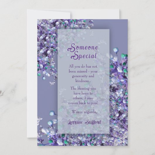 Lavender Blue Spring Lilac Someone Special Card Dankeskarte (Vorderseite)