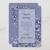 Lavender Blue Spring Lilacs Happiest Birthday Card Dankeskarte (Vorne/Hinten)
