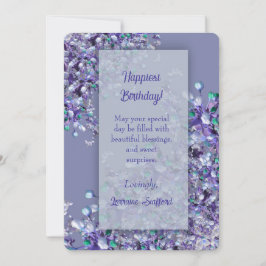 Lavender Blue Spring Lilacs Happiest Birthday Card Dankeskarte