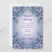 Lavender Blue Spring Lilacs Happiest Birthday Card Dankeskarte (Vorderseite)