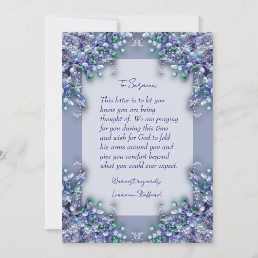 Lavender Blue Spring Lilacs Sympathy Card Einladung (Vorderseite)