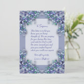 Lavender Blue Spring Lilacs Sympathy Card Einladung (Stehend Vorderseite)
