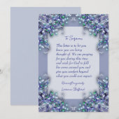 Lavender Blue Spring Lilacs Sympathy Card Einladung (Vorne/Hinten)