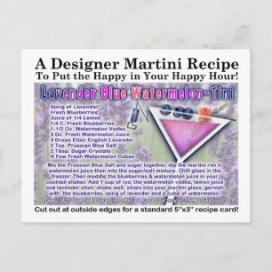 Lavender Blue Watermelon Martini Rezept Postkarte