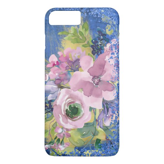 Lavender Blues Watercolor Glitzer Case-Mate iPhone Hülle (Rückseite)