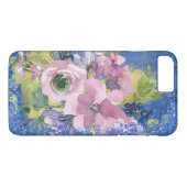 Lavender Blues Watercolor Glitzer Case-Mate iPhone Hülle (Rückseite (Horizontal))