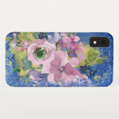 Lavender Blues Watercolor Glitzer Case-Mate iPhone Hülle (Rückseite (Horizontal))