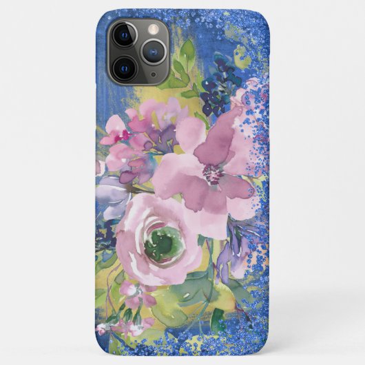 Lavender Blues Watercolor Glitzer Case-Mate iPhone Hülle (Rückseite)