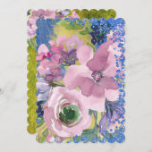 Lavender Blues Watercolor Glitzer Einladung (Vorne/Hinten)