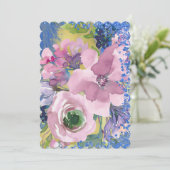 Lavender Blues Watercolor Glitzer Einladung (Stehend Vorderseite)