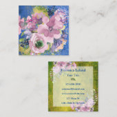 Lavender Blues Watercolor Glitzer Quadratische Visitenkarte (Vorne/Hinten)