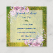 Lavender Blues Watercolor Glitzer Quadratische Visitenkarte (Rückseite)