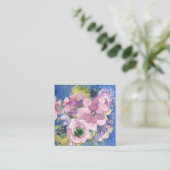 Lavender Blues Watercolor Glitzer Quadratische Visitenkarte (Stehend Vorderseite)