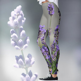 Lavender blüht botanisch-graue Leggings
