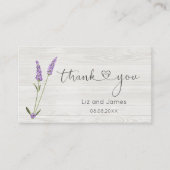 Lavender Blume auf Wood Danke Platzkarte (Vorderseite)
