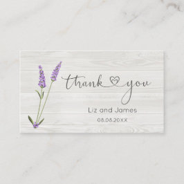 Lavender Blume auf Wood Danke Platzkarte