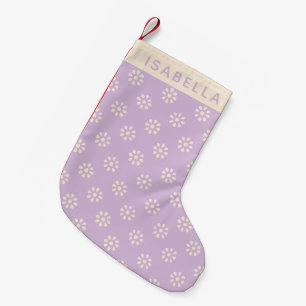 Lavender Blume Boho Muster Personalisiert Kleiner Weihnachtsstrumpf