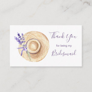 Lavender Blume Bridesmaid Danke, Enclosure Ca Begleitkarte