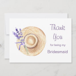 Lavender Blume Bridesmaid Vielen Dank Dankeskarte
