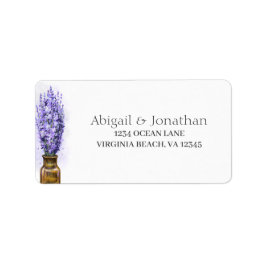 Lavender Blume Couple Wedding Floral Address Adressaufkleber