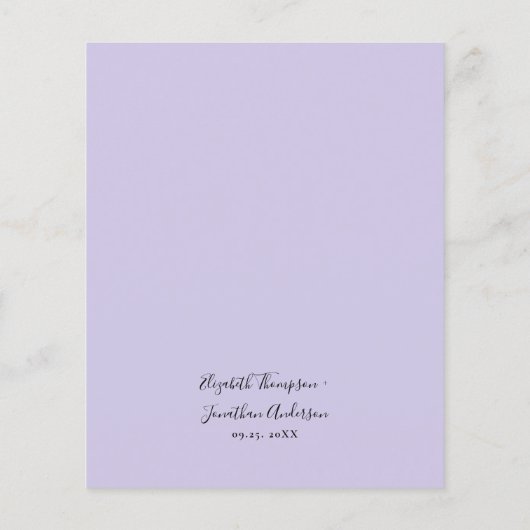 Lavender Blume Floral Lilac Budget Mauve Wedding (Rückseite)
