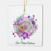 Lavender Blume Geburtshilfe Foto-Gedenk Keramikornament (Links)