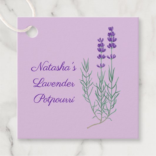 Lavender Blume Herbal Favor Card Geschenkanhänger (Vorderseite)