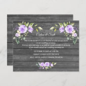 Lavender Blume Hochzeitsempfang Begleitkarte (Vorne/Hinten)