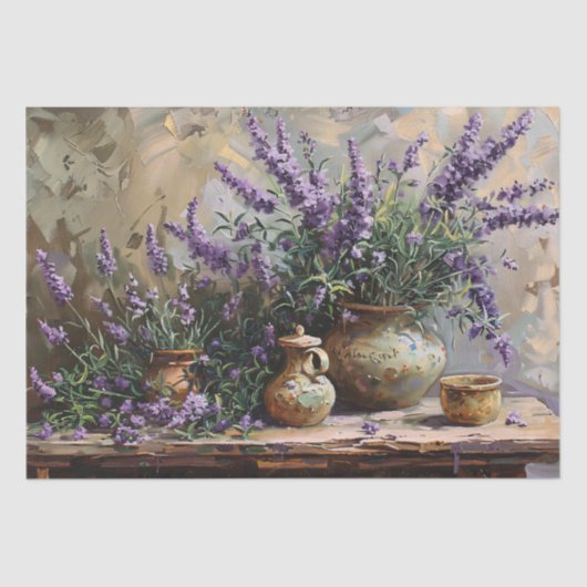 Lavender-Blume im Clay-Pots-Dekoupage Seidenpapier (Vorderseite)