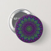 Lavender Blume Lila Abstrakt Mandala Button (Vorne & Hinten)