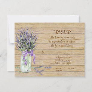 Lavender Blume Mason Jar Wasserfarbe Rustikales Ho RSVP Karte
