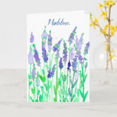 Lavender Blume Personalisiert Happy Birthday Karte (Gelbe Blume)
