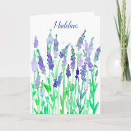 Lavender Blume Personalisiert Happy Birthday Karte