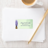 Lavender Blume Sage Green Couple Wedding Address Adressaufkleber (Insitu)