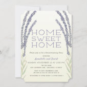 Lavender Blume Sprigs Yellow House Erwärmung Party Einladung (Vorderseite)