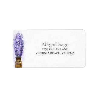 Lavender Blume Stilvolle moderne Blumenadresse Adressaufkleber