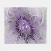 Lavender Blume Traumhaft Modernes Abstraktes Frakt Fleecedecke (Vorderseite (Horizontal))