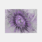 Lavender Blume Traumhaft Modernes Abstraktes Frakt Fleecedecke (Vorderseite (Horizontal))