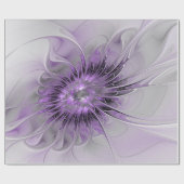 Lavender Blume Traumhaft Modernes Abstraktes Frakt Geschenkpapier (Flach)