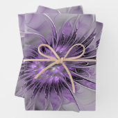 Lavender Blume Traumhaft Modernes Abstraktes Frakt Geschenkpapier Set (Beispiel)